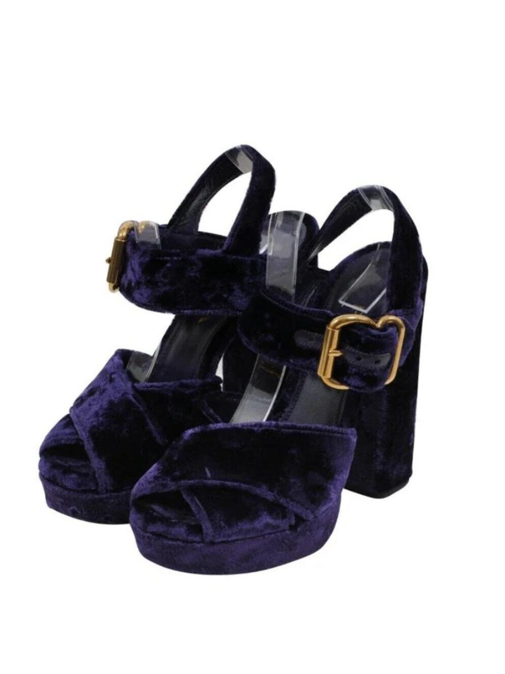 NWOT Fiorifrancesi Blue Velvet Heels Sandals size 40